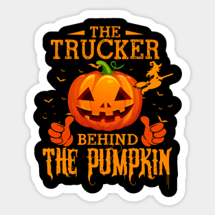 Mens The CHEF Behind The Pumpkin T shirt Funny Halloween T Shirt_TRUCKER Sticker